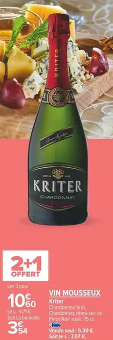 Carrefour Market Kriter vin mousseux offre