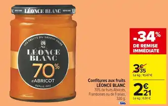 Carrefour Market Léonce blanc confitures aux fruits offre