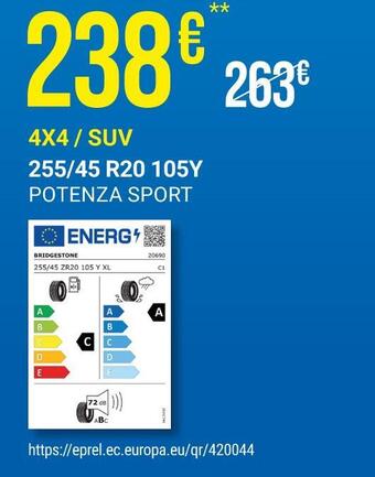 Euromaster Bridgestone pneus 4x4 / suv offre