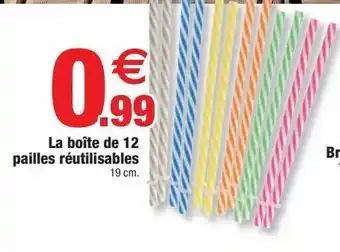 La boîte de 12 pailles réutilisables