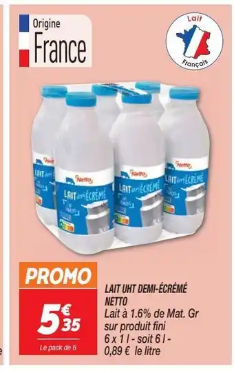 Netto Lait uht demi-écrémé netto offre