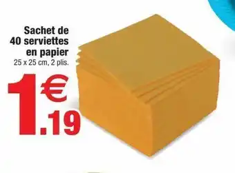 Bazarland Sachet de 40 serviettes en papier offre