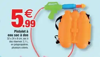 Bazarland Pistolet à eau sac a dos offre