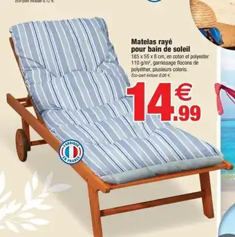 Bazarland Matelas rayé pour bain de soleil offre