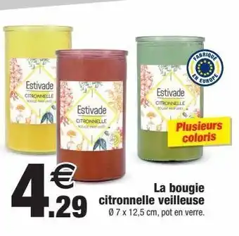 Bazarland La bougie citronnelle veilleuse offre