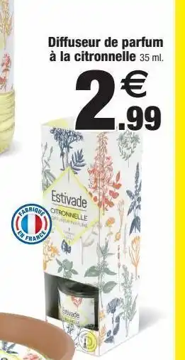 Bazarland Diffuseur de parfum à citronnelle offre