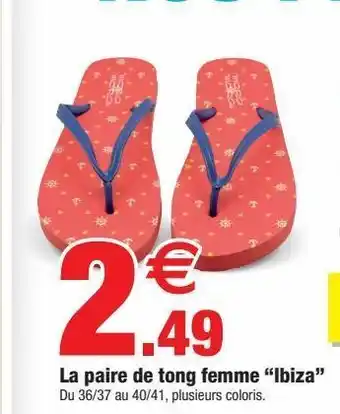 Bazarland La paire de tong femme ibiza offre