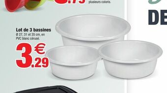 Bazarland Lot de 3 bassines offre