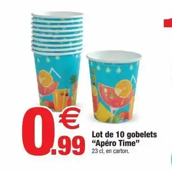 Bazarland Lot de 10 gobelets apéro time offre