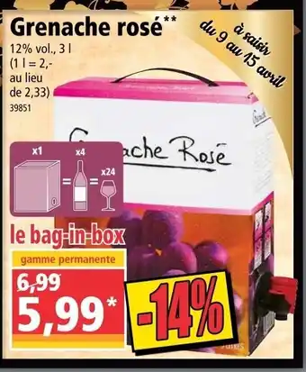 Norma Grenache rosé offre