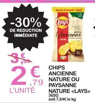 E.Leclerc Chips ancienne nature ou paysanne nature lays offre