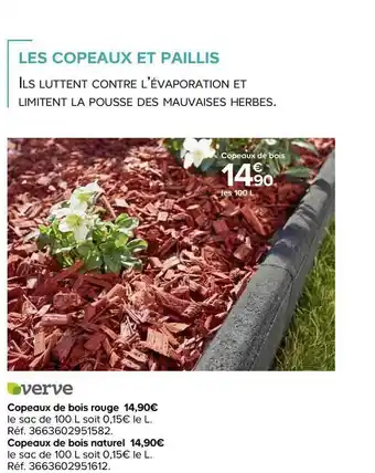 Castorama Copeaux De Bois Rouge Copeaux De Bois Naturel Verve offre