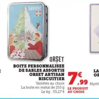 BOITE PERSONNALISEE DE SABLES ASSORTIS ORSET ARTISAN