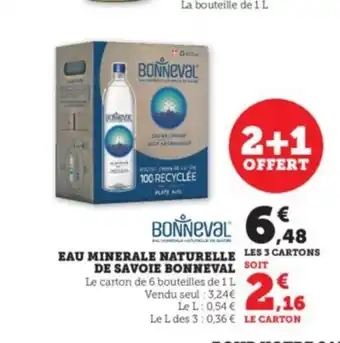 Super U EAU MINERALE NATURELLE LES 3 CARTONS offre