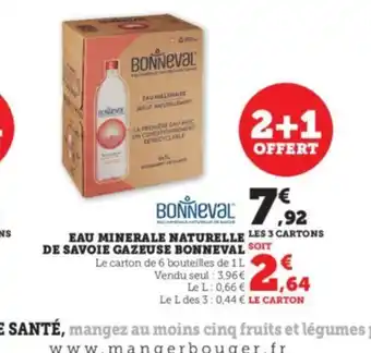 Super U EAU MINERALE NATURELLE LES 3 CARTONS offre