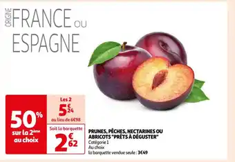 Auchan PRUNES, PÊCHES, NECTARINES OU ABRICOTS "PRÊTS À DÉGUSTER" Catégorie 1 offre