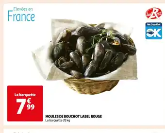Auchan MOULES DE BOUCHOT LABEL ROUGE La barquette d'1 kg offre