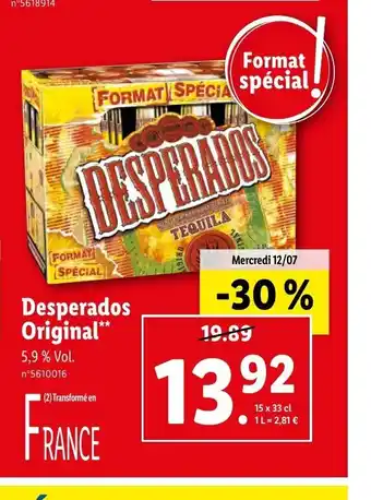 Lidl Desperados Original*** offre