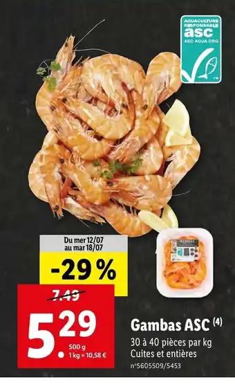 Lidl Gambas ASC (4) offre