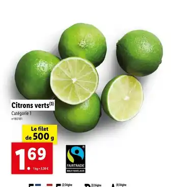 Lidl Citrons verts (3) Catégorie 1 offre