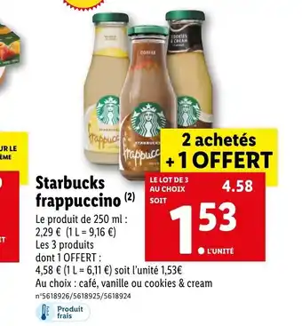 Lidl Starbucks frappuccino (2) SOIT offre