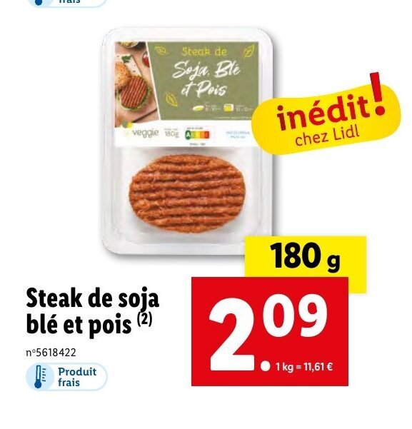 Promo Steak de soja blé et pois (2) chez Lidl