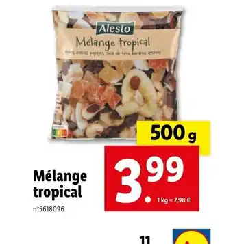 Lidl Mélange tropical offre