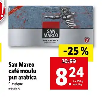 Lidl San Marco café moulu pur arabica Classique offre