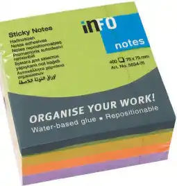 BLOC DE 400 NOTES ADHÉSIVES 75X75 MM