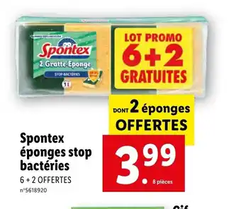 Lidl Spontex éponges stop bactéries offre