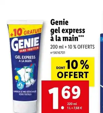 Lidl Genie gel express à la main offre
