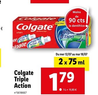 Lidl Colgate Triple Action offre