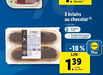 Lidl 2 éclairs au chocolat (2) offre