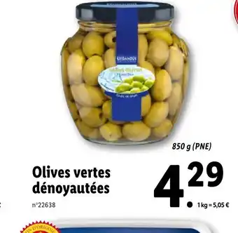 Lidl Olives vertes dénoyautées offre