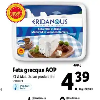 Lidl Feta grecque AOP offre