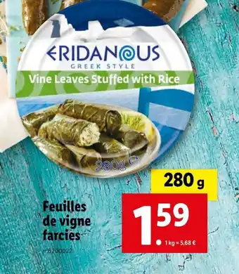 Lidl Feuilles de vigne farcies offre