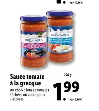 Lidl Sauce tomate à la grecque offre