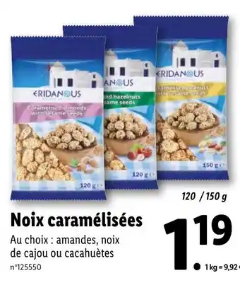 Lidl Noix caramélisées offre