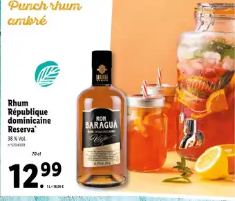 Lidl Rhum République dominicaine Reserva* offre