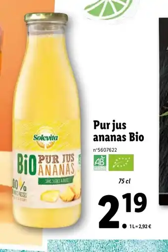Lidl Purjus ananas Bio offre