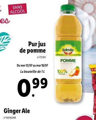 Lidl Pur jus de pomme offre