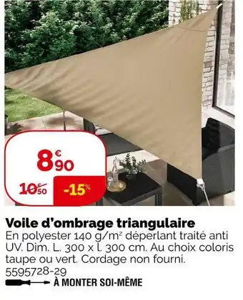 Weldom Voile d’ombrage triangulaire offre