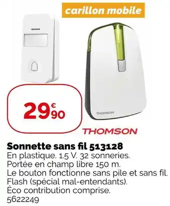 Weldom Thomson sonnette sans fil 513128 offre