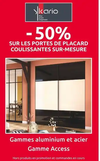 Mr Bricolage Ykario - 50% sur les portes de placard coulissantes surǖmesure ykario offre