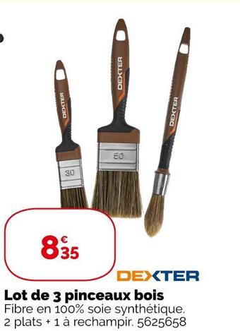 Weldom Dexter lot de 3 pinceaux bois offre