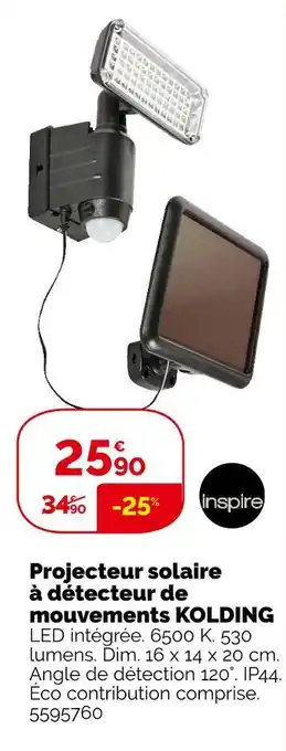 Inspire projecteur solaire à détecteur de mouvements kolding