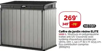 Weldom Keter coffre de jardin résine elite offre