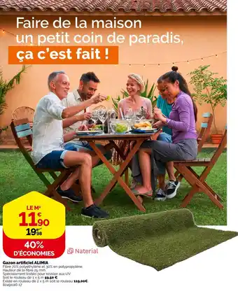 Weldom Naterial gazon artificiel alimia offre
