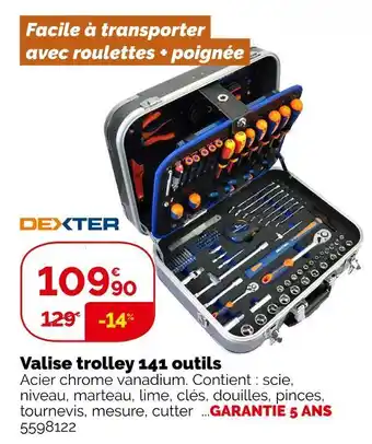 Weldom Dexter valise trolley 141 outils offre