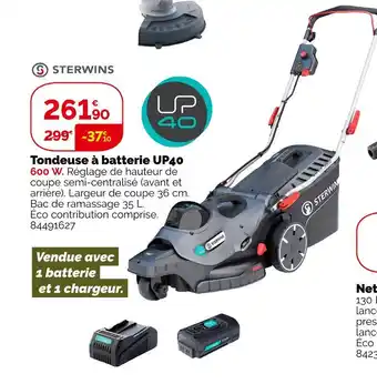 Weldom Sterwins tondeuse à batterie up40 offre